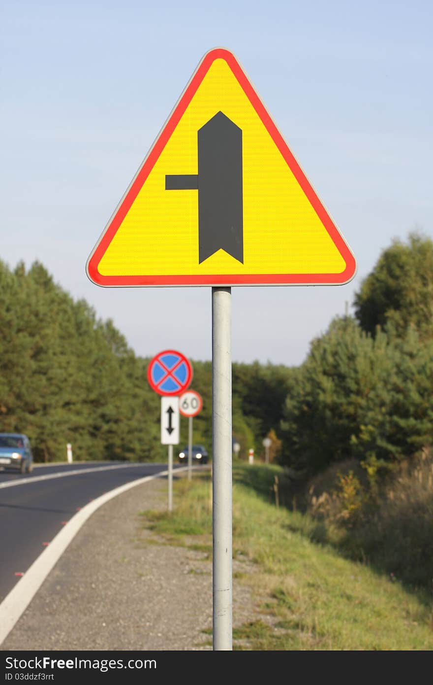 Traffic sign - priority traffic sign. Traffic sign - priority traffic sign