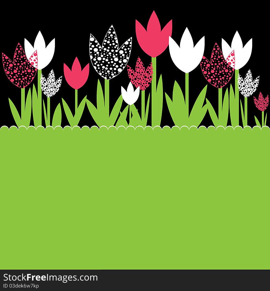 Background with flowers for you. Vector illustration. Background with flowers for you. Vector illustration