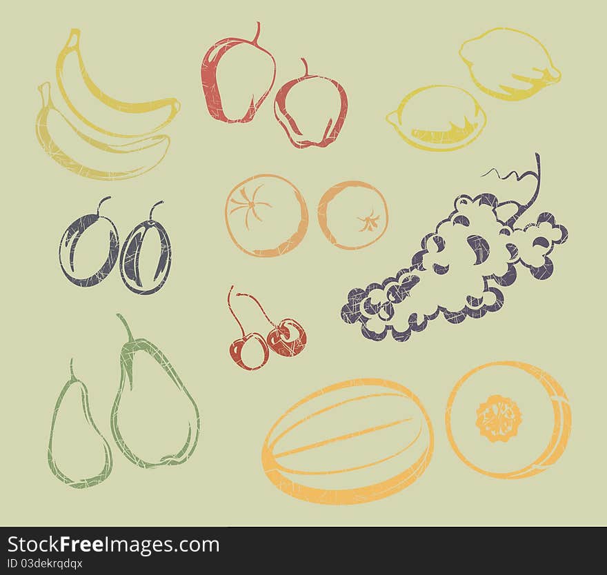 Set Of Fruits