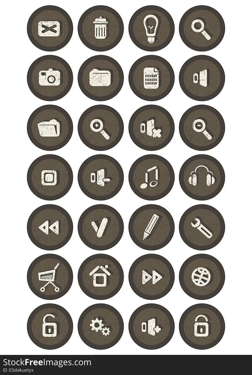 Icons for Web in vintage style