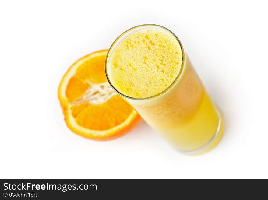 Fresh orange juice and slice