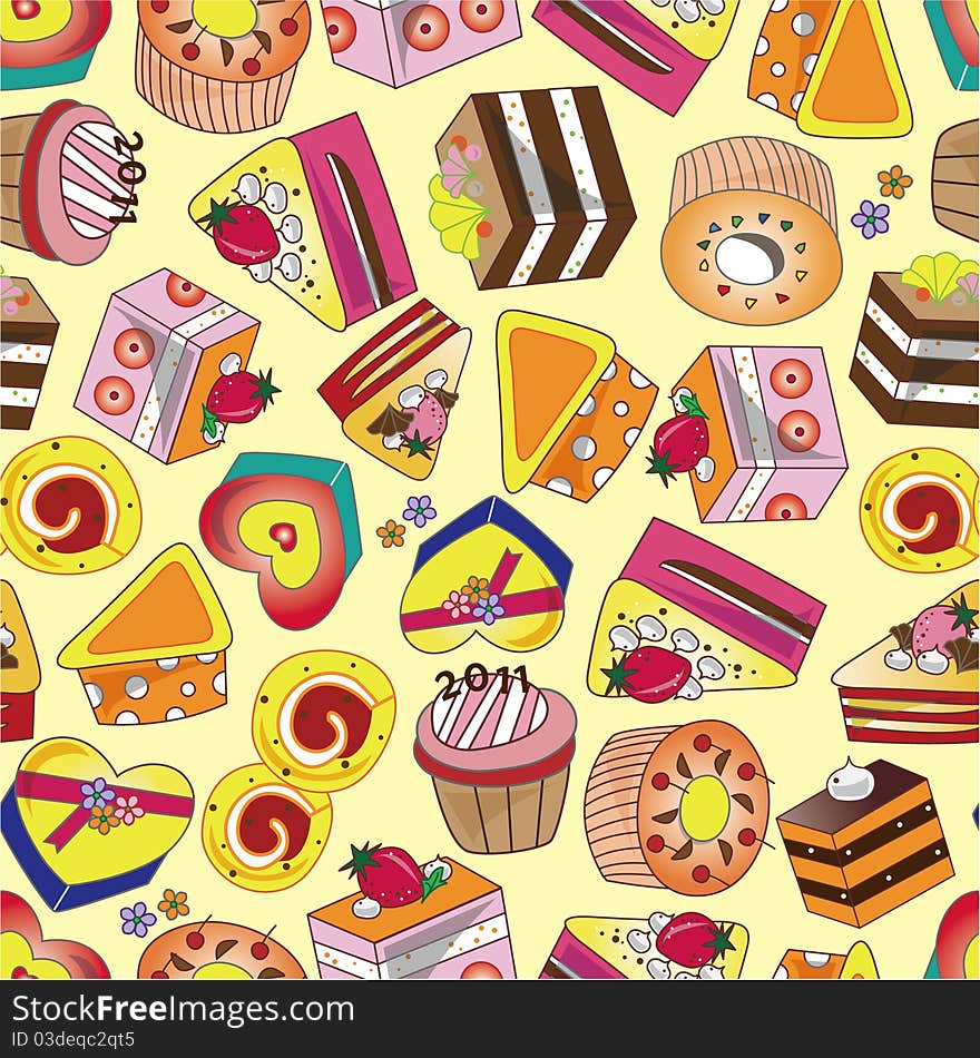 Seamless cake pattern