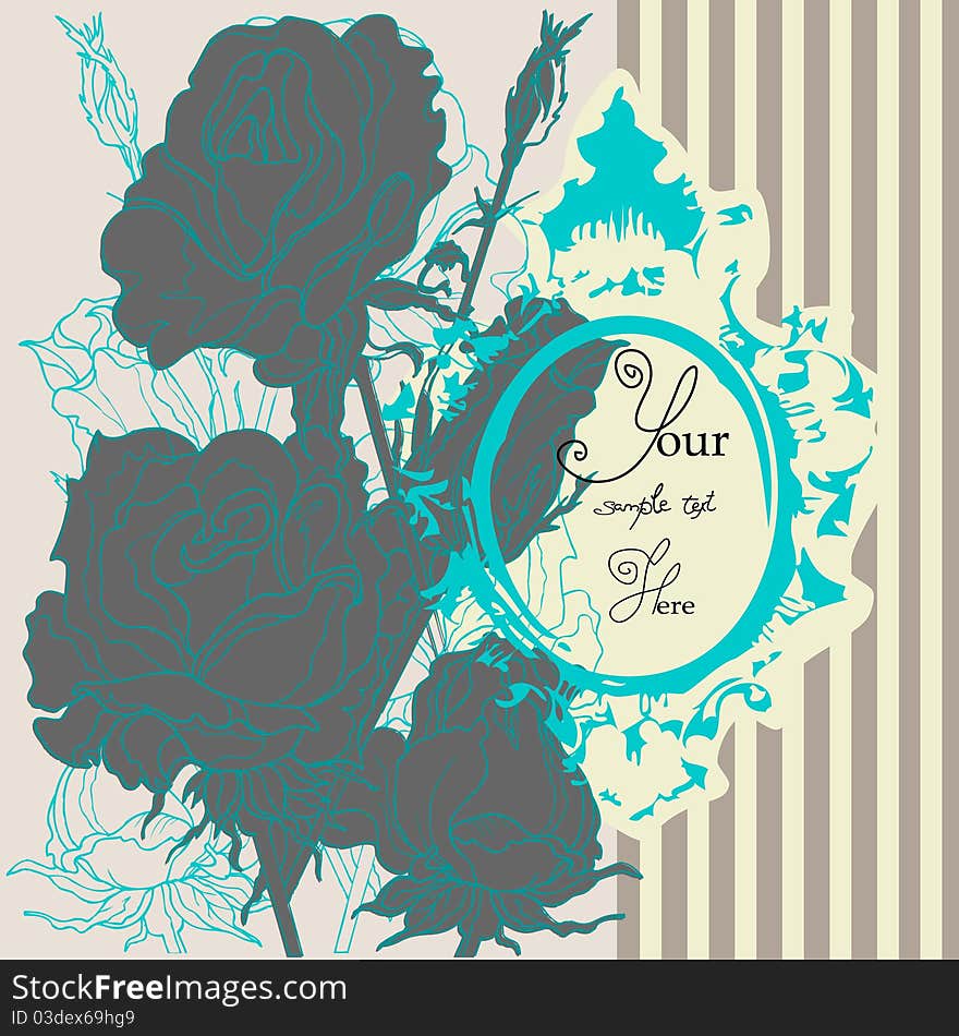 Floral background in Retro style. Floral background in Retro style