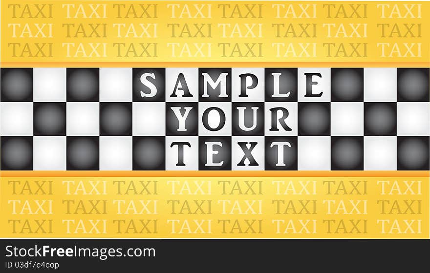 Taxi business card with a place for your text, illustration