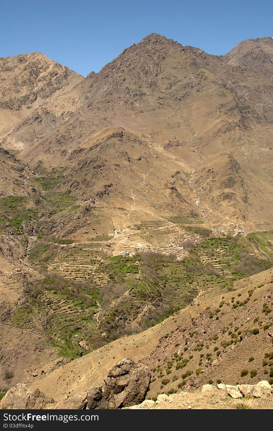 Berber Village In The High Atlas Montains