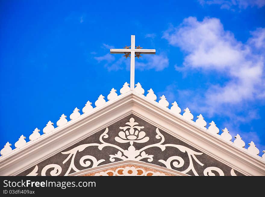 Cross on the Church at  Chanthaburi,THailand. Cross on the Church at  Chanthaburi,THailand.