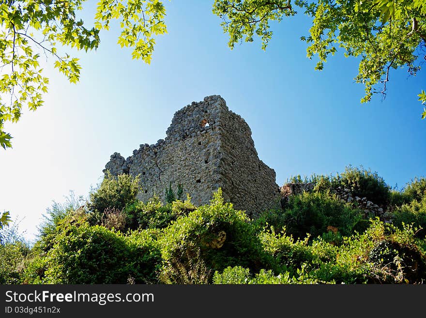 Ancient ruins of Byzantine fortress in Gedelme village. Lycia. Turkey. 2010.