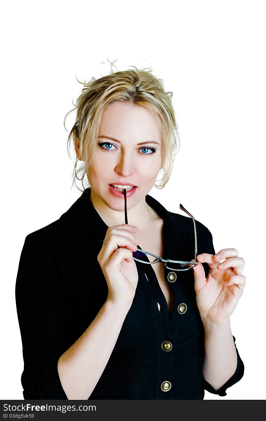 Portrait of attractive businesswoman with glasses