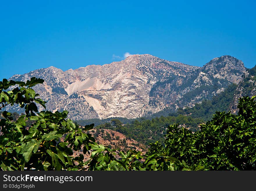 View of the mountains nea Faralya village. Turkey. 2010.