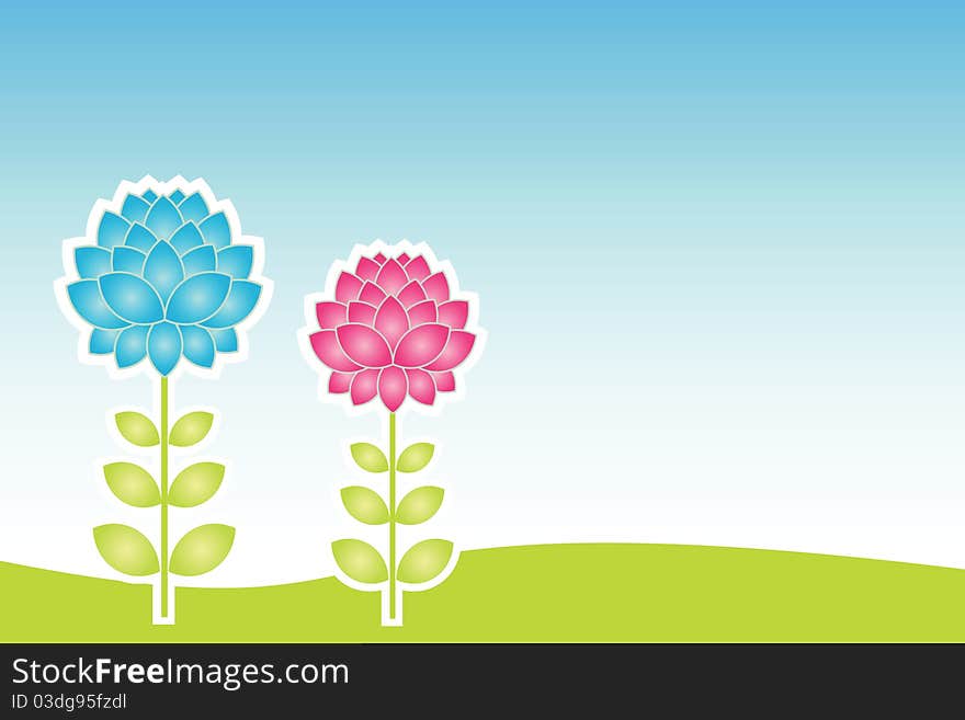 Spring flower garden with copy space. Spring flower garden with copy space