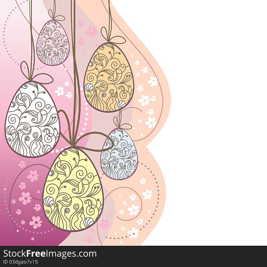 Hanging garland of easter eggs