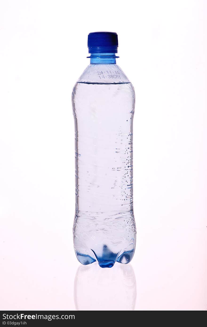 Water bottle on a light background