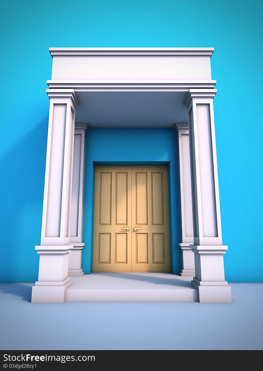 A 3D illustration of classical portal.