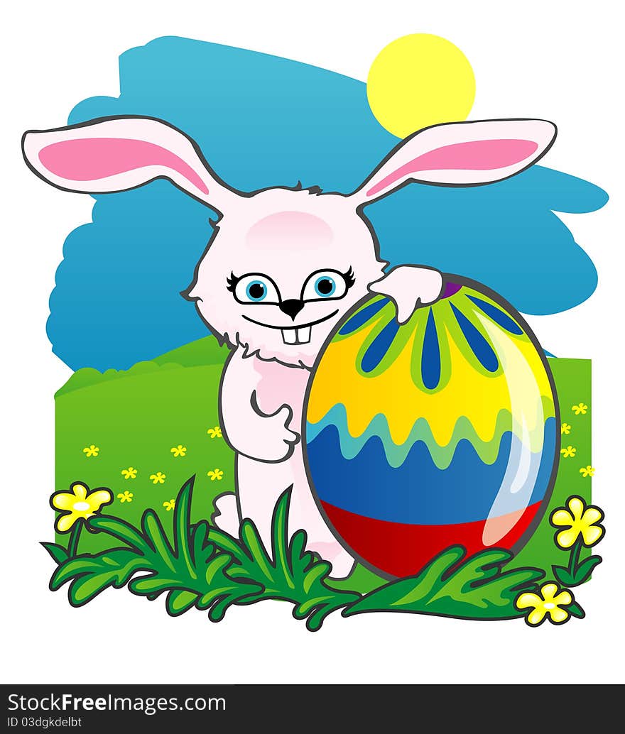 Easter rabbit and eggs ()