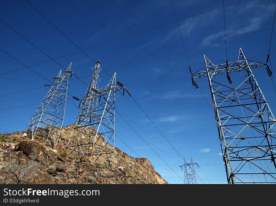 Multiple Power Lines Crossing The Sky