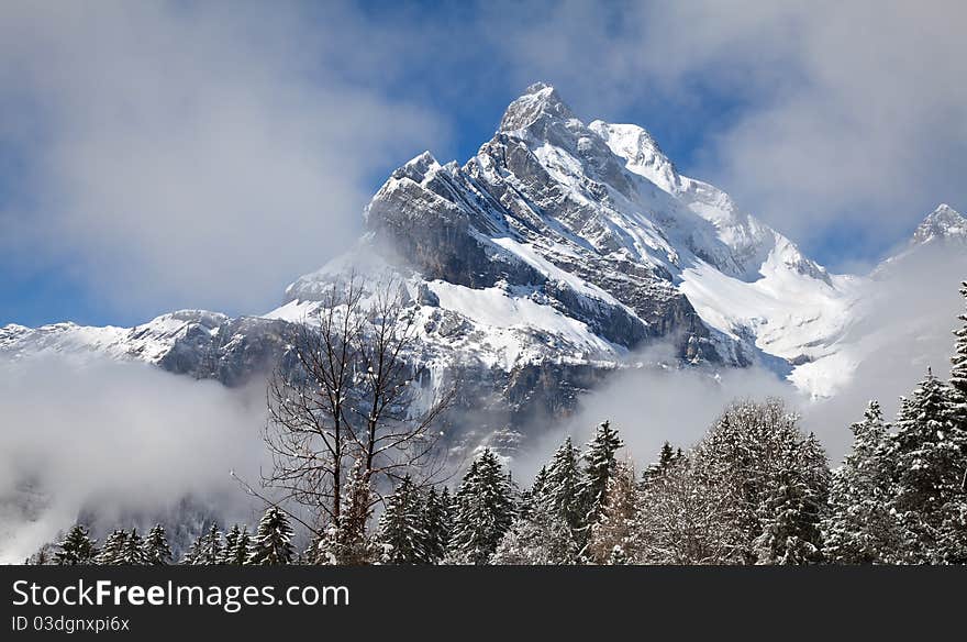 Winter in swiss alps (Braunwald, Glarus, Switzerland). Winter in swiss alps (Braunwald, Glarus, Switzerland)