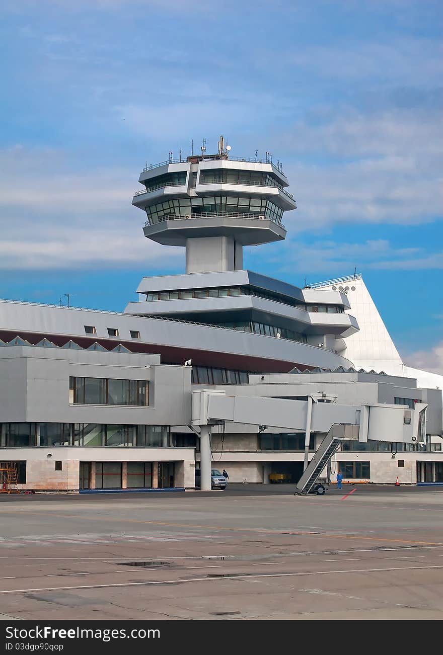 Control tower of the Minsk-2 international airport, Minsk, Republic of Belarus. Control tower of the Minsk-2 international airport, Minsk, Republic of Belarus