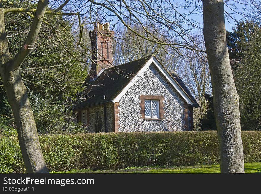 A country cottage set in the English countryside