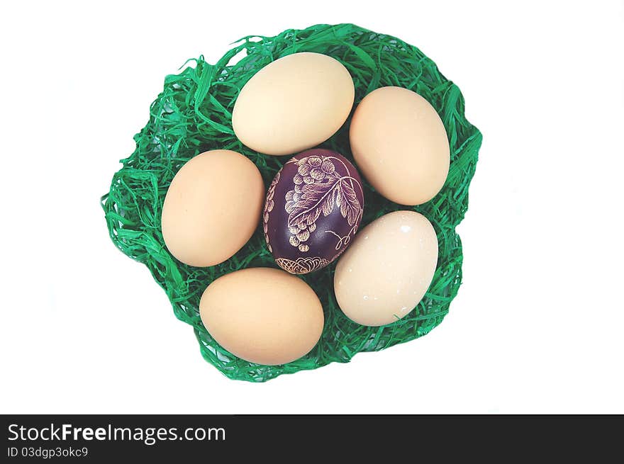 Traditional scratched hand-made Easter egg from Poland