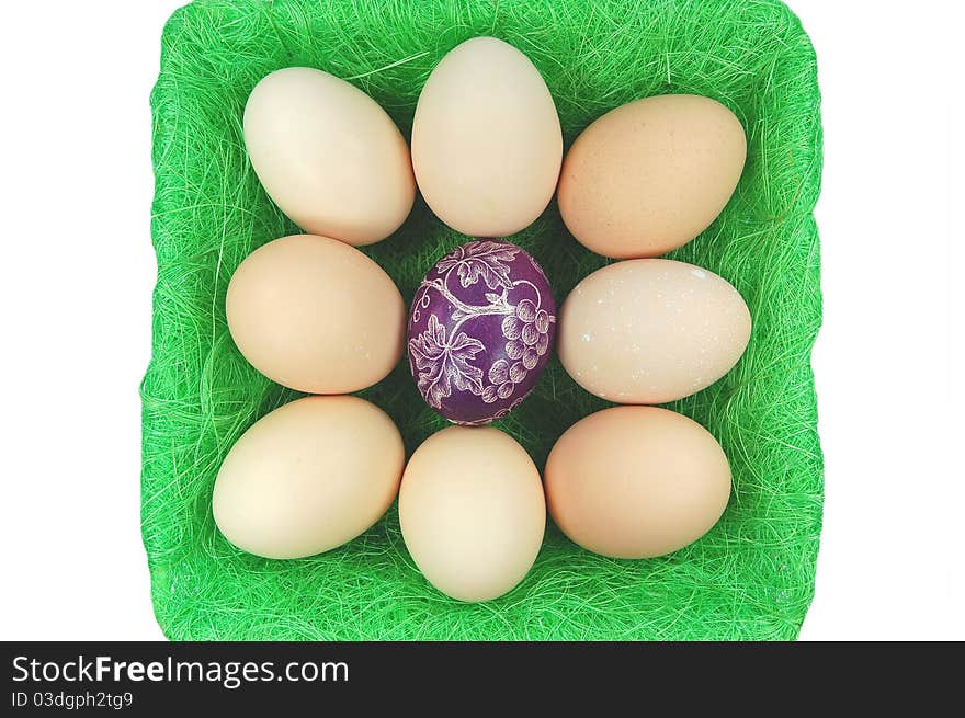 Traditional scratched hand-made Easter egg from Poland