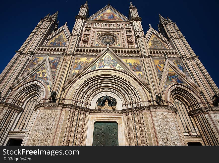 The upper part of the cathedral in Orvieto (Italy). The upper part of the cathedral in Orvieto (Italy).