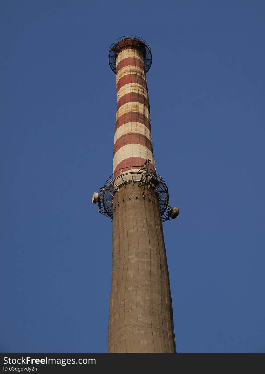 Crudely made example of the industrial chimney, clearly visible curvature. Crudely made example of the industrial chimney, clearly visible curvature