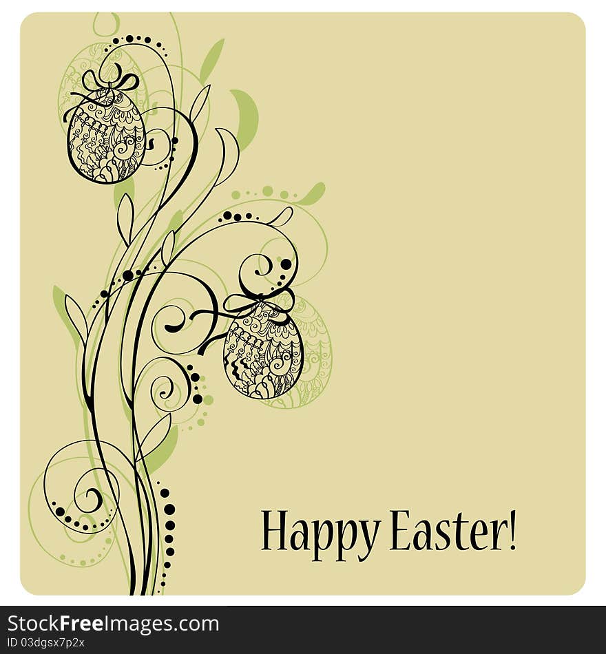 Lace Easter eggs card ()