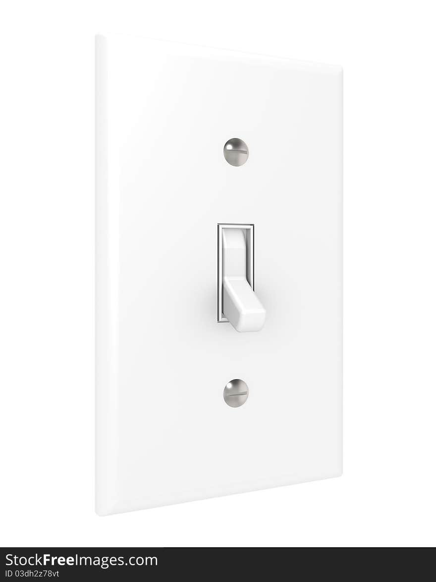 Light switch isolated on white. Copy space. Light switch isolated on white. Copy space.