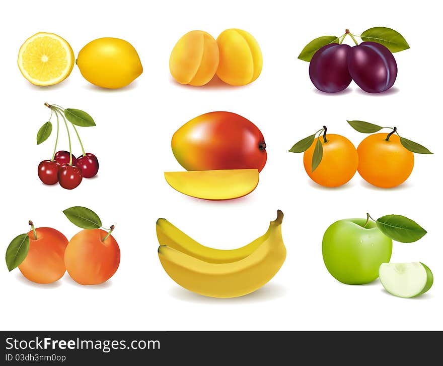 Group With Different Sorts Of Fruit.