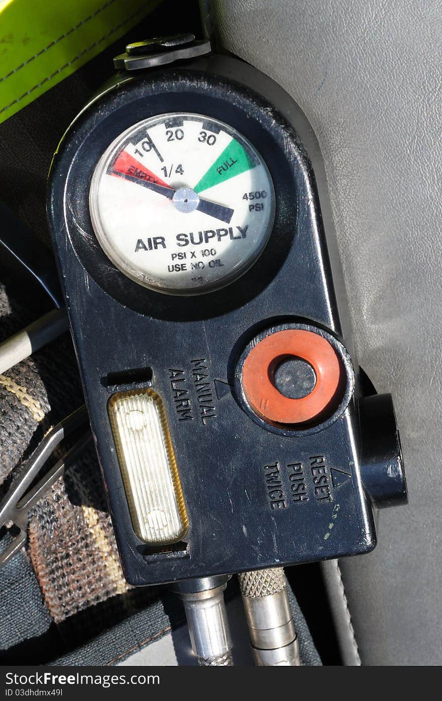 Fire department air supply gauge