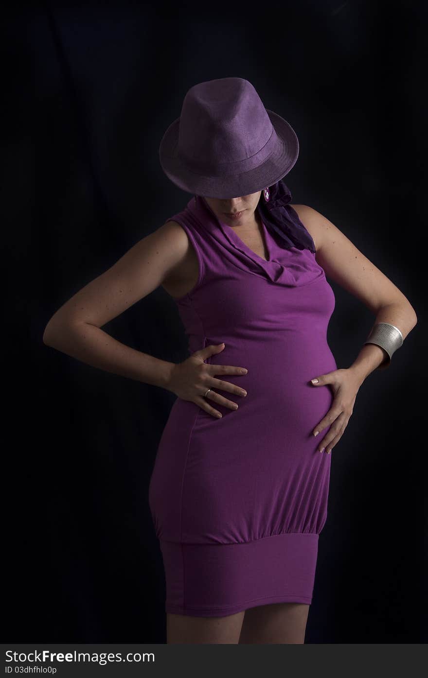 Portrait of young beautiful hispanic woman in pregnancy, isolated on black. Portrait of young beautiful hispanic woman in pregnancy, isolated on black