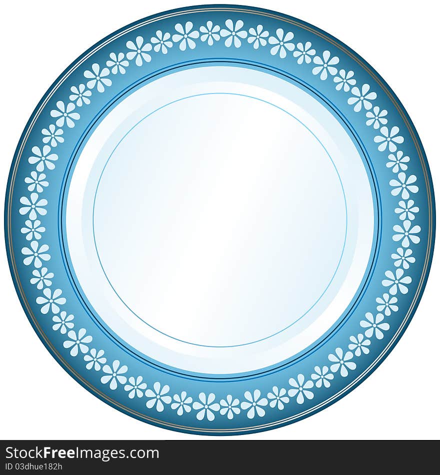 White And Blue Plate