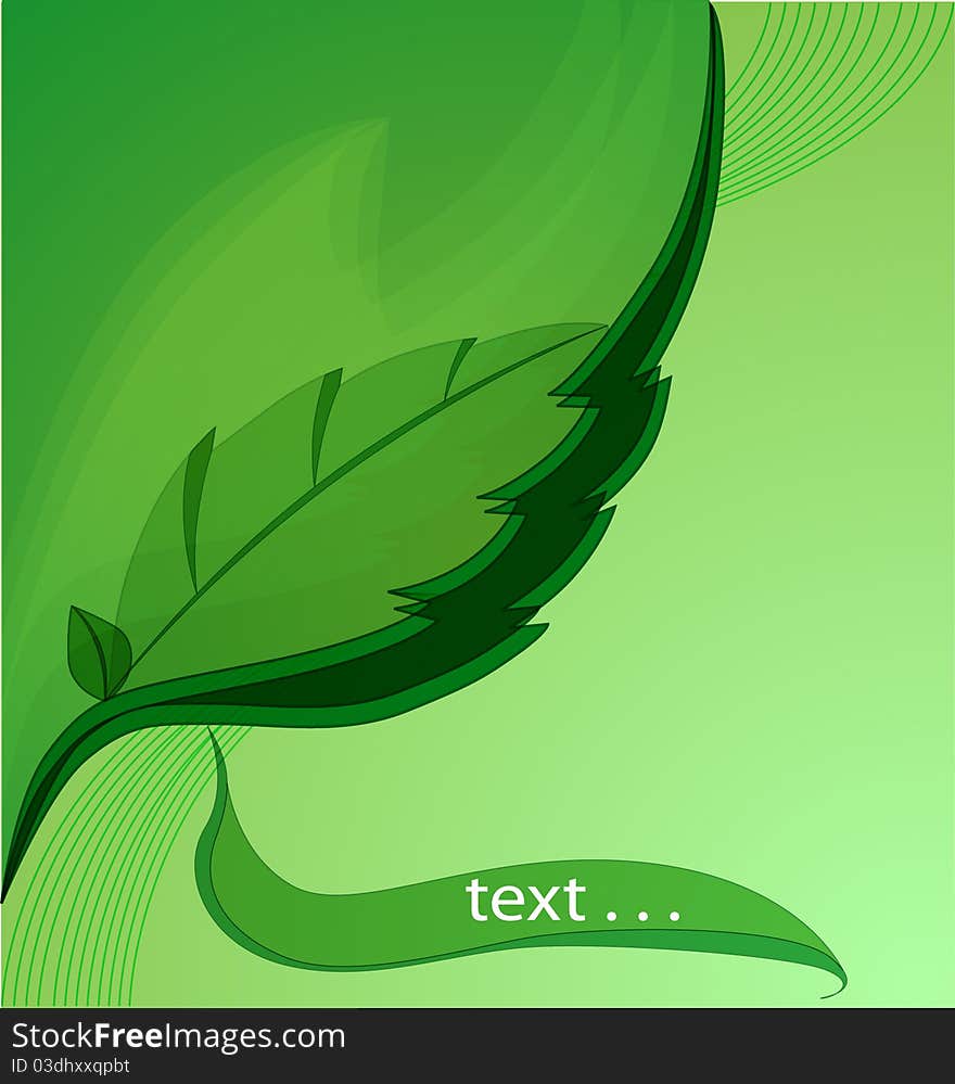 Abstract vector background - green leaf