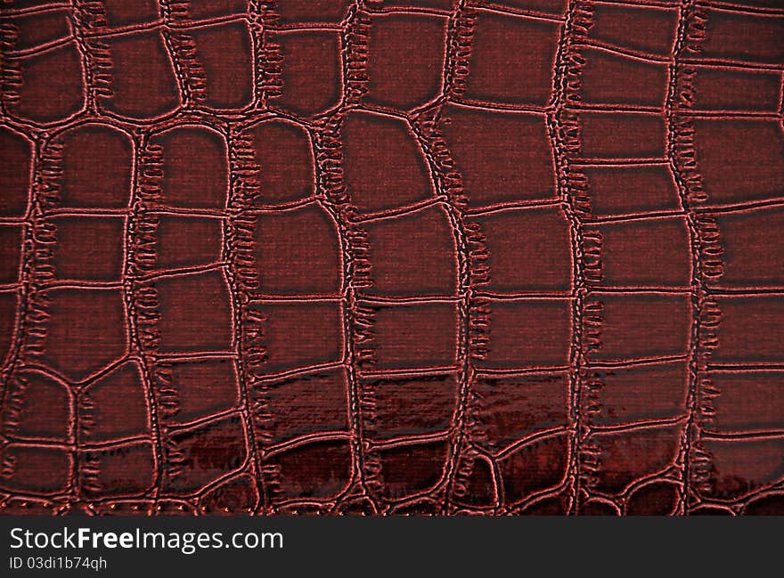 Imitation of brown crocodile leather texture