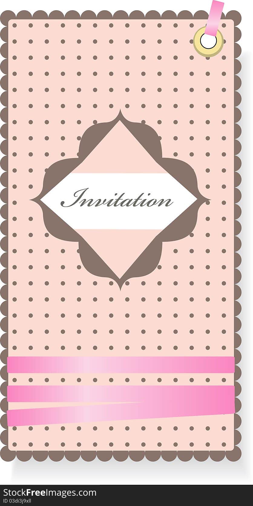 Vintage pink invitation