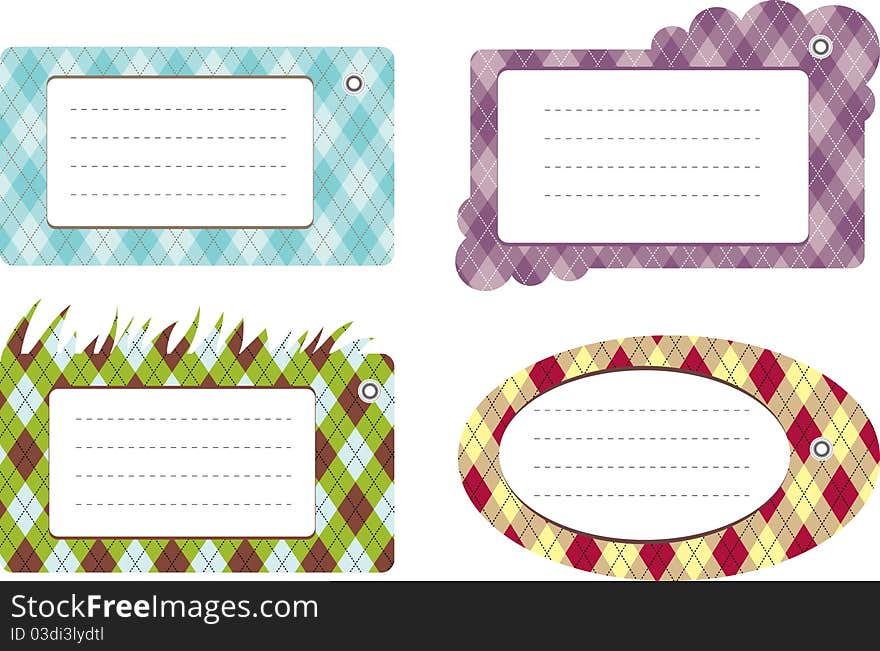 Pattern cards with the different color and shapes. Pattern cards with the different color and shapes