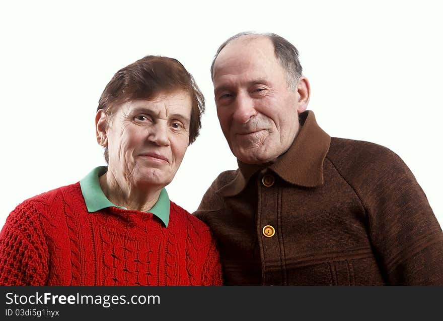 Portrait of two happy older persons. Portrait of two happy older persons