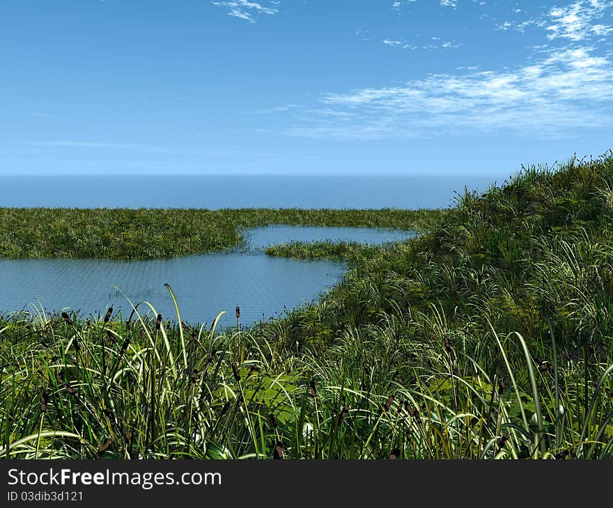 Illustration of a nice seaview. Illustration of a nice seaview