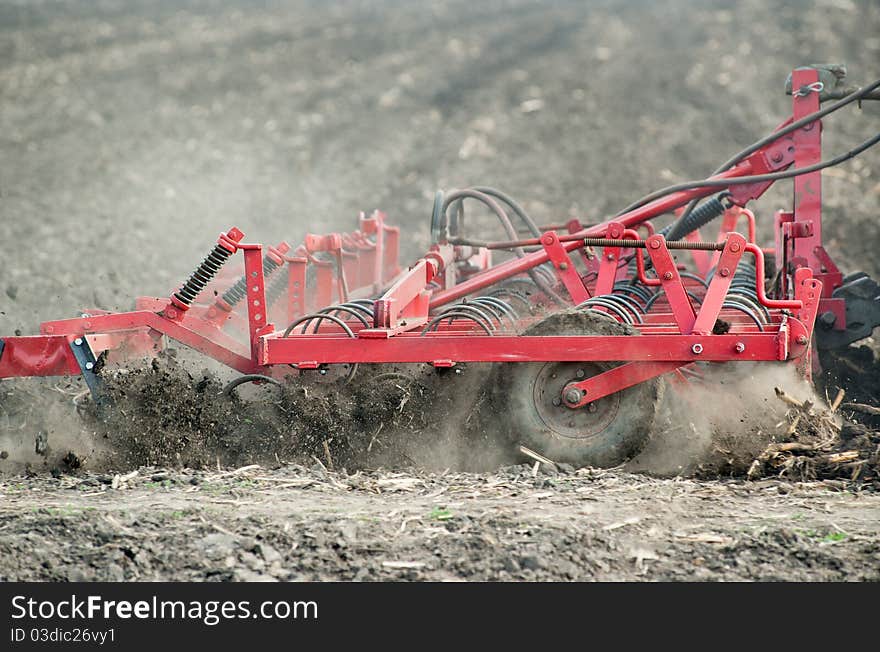 Preparing the soil in the field