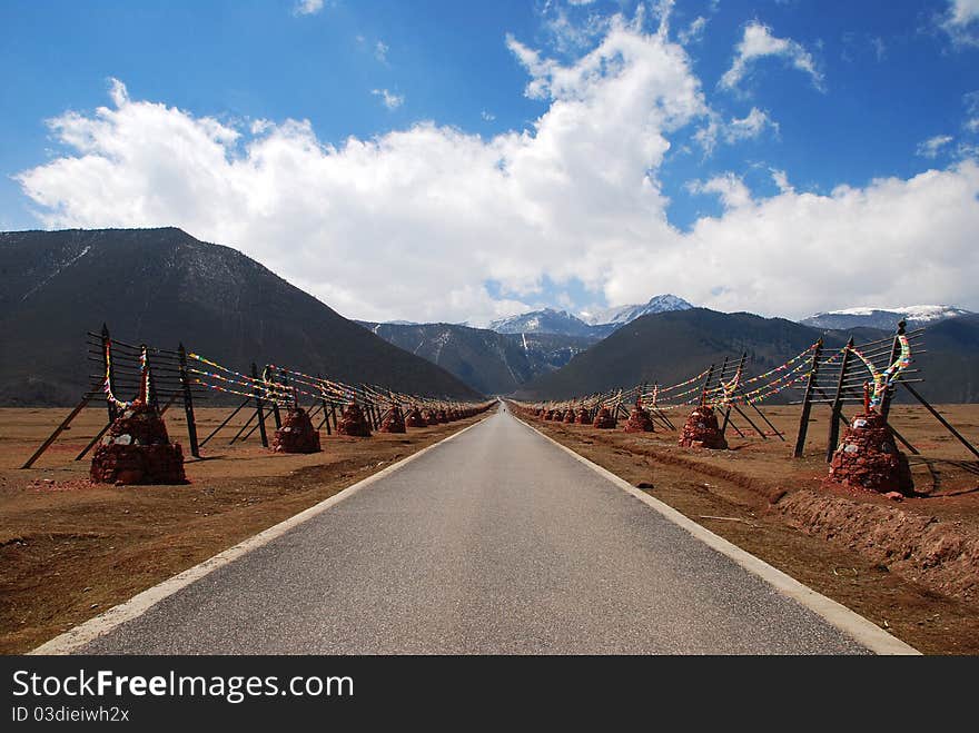 The road to the hill in Yunnan China. The road to the hill in Yunnan China