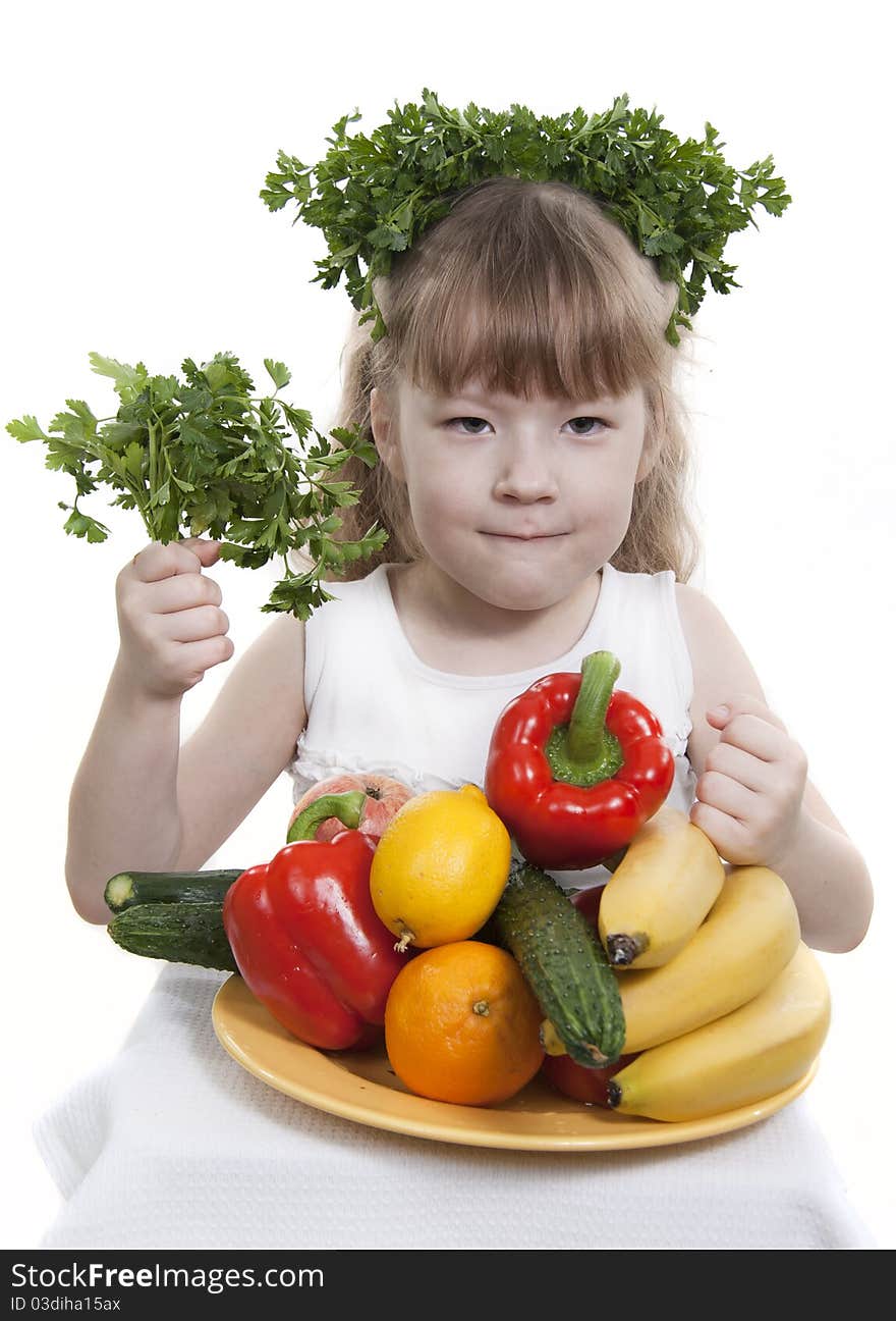 Vegetables and fruit  of children.