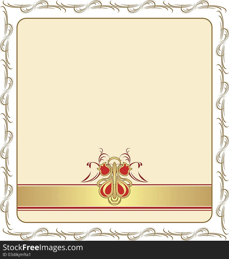 Decorative retro frame isolated on the white. Illustration