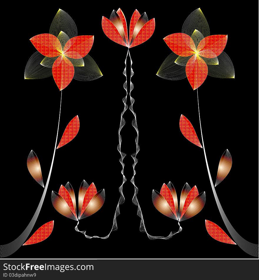 Vector illustration on a floral backgroun. Vector illustration on a floral backgroun