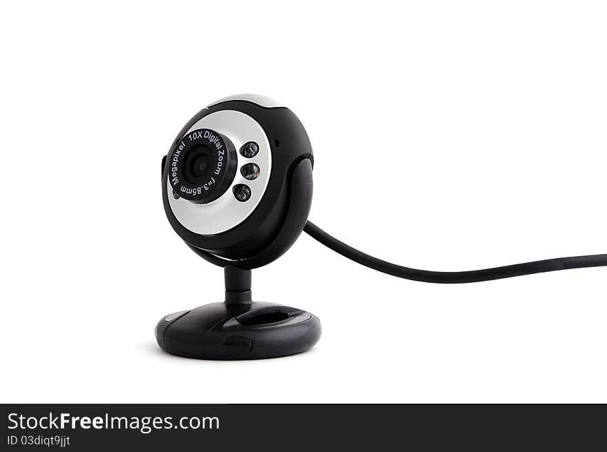 Webcam stand on a white background