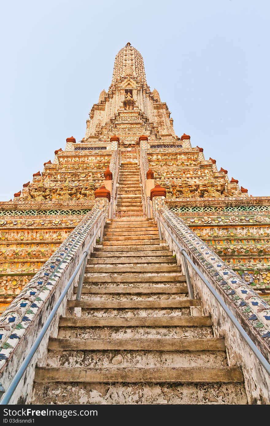 Stairs to the summit of the tallest pagoda. Stairs to the summit of the tallest pagoda
