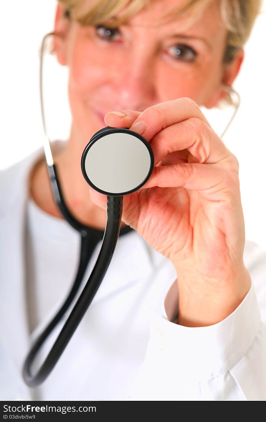 Female doctor with stethoscope