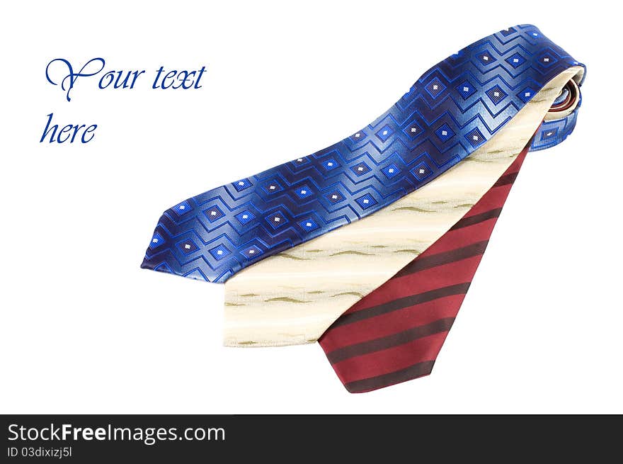 Set of Luxury ties on white