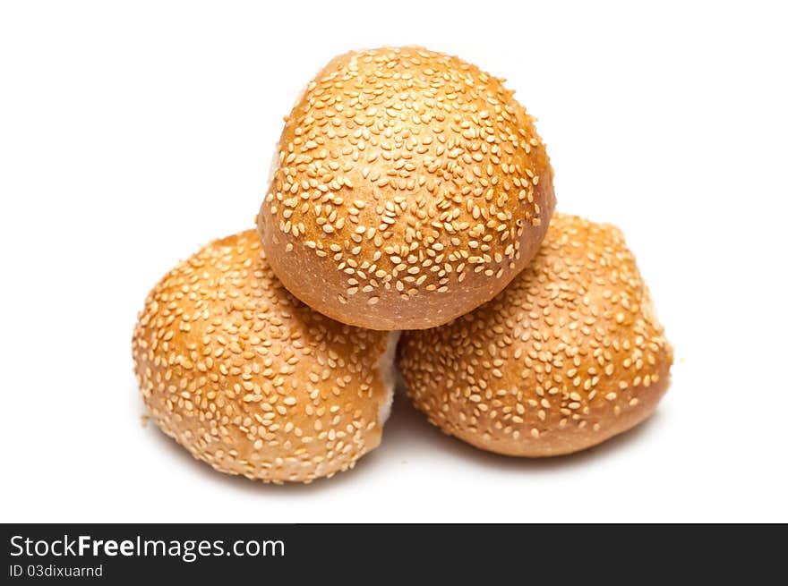 Bread rolls isolated on white background