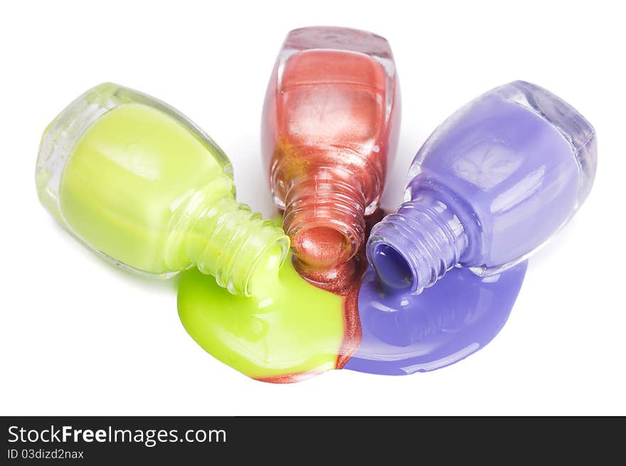 Nail polish isolated on a white background