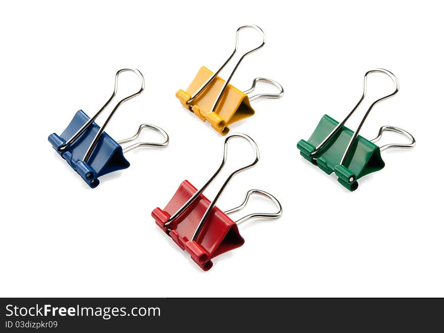 Paper clips isolated on a white background